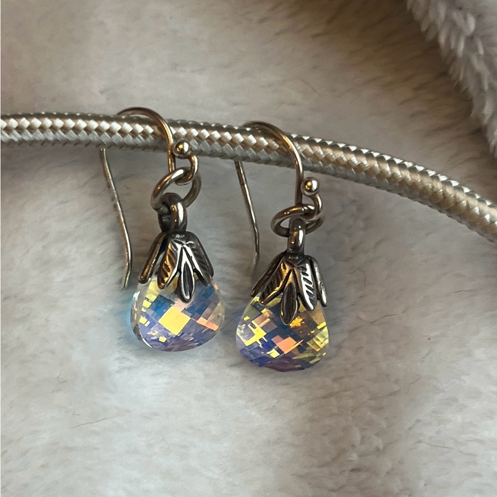 Sterling silver and crystal dangle earrings